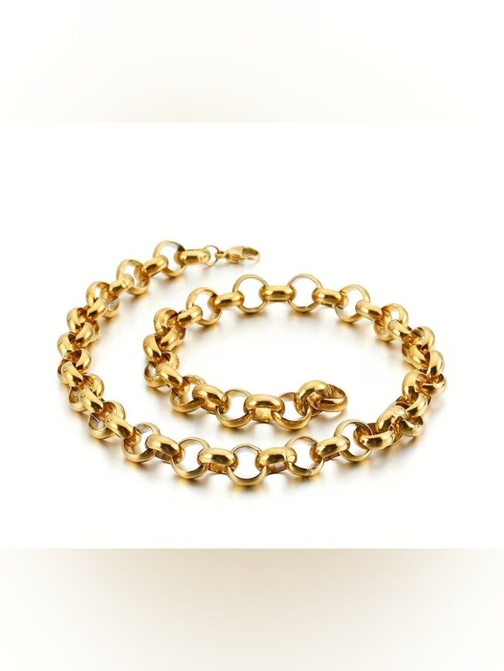 🎉🎉NEW🎉🎉 PRETTY!! 18" Stainless Steel Chunky ROLO Necklace In GOLD
